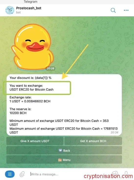 Wymiana USDT ERC20 na BCH