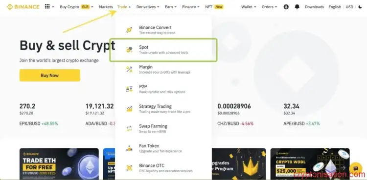 Rynek kasowy Binance
