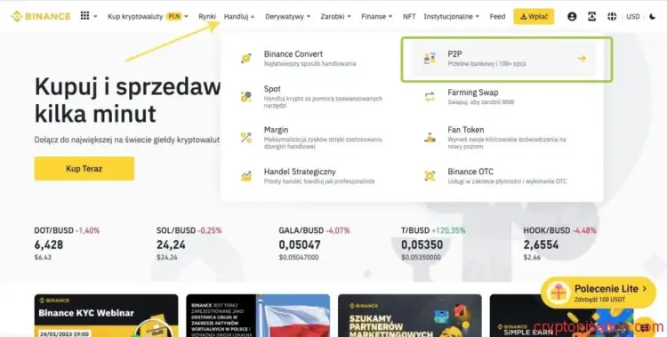 Handel P2P na Binance