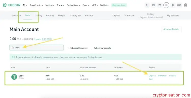 Doładowanie konta w USDT