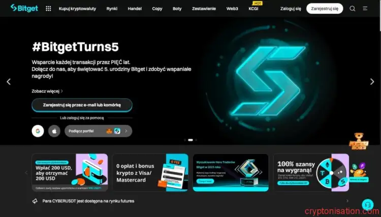 Oficjalna strona giełdy kryptowalut Bitget