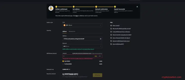 Cerere de retragere a fondurilor din Binance