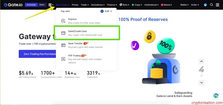 Kart ile kripto para satın alma
