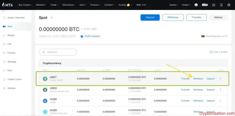 USDT çekme