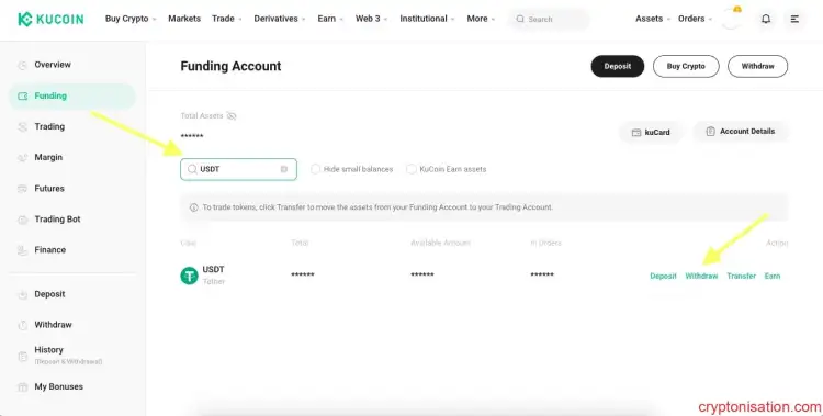 USDT çekme