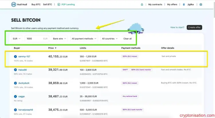 BTC Alıcılarından Teklif Seçme
