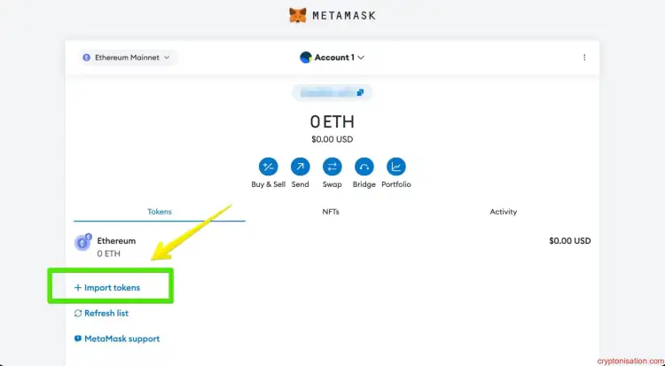 Tokenları İçe Aktar