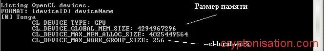 Отчет CL_DEVICE_MAX_WORK_GROUP_SIZE