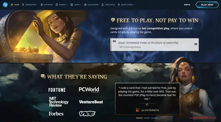 Главная страница godsunchained.com
