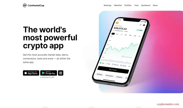 Мобильные приложения CoinMarketCap