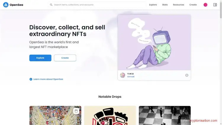 Главная страница Opensea.io