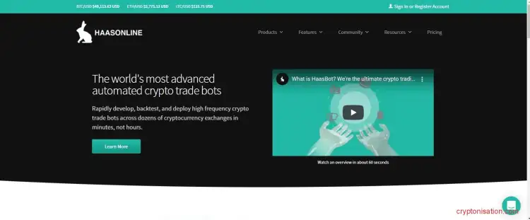 Главная страница сервиса HAASonline