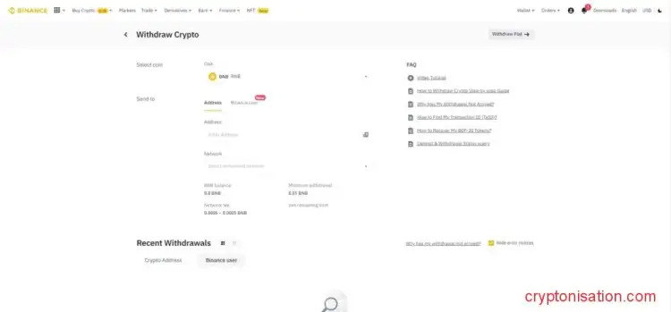 Адрес для вывода BNB