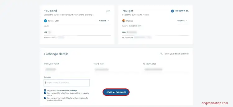 Покупка Monero в обменнике ProstoCash