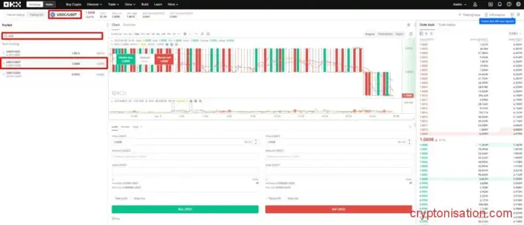 Покупка USDC на OKX
