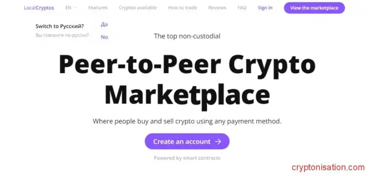 Главная страница LocalCryptos