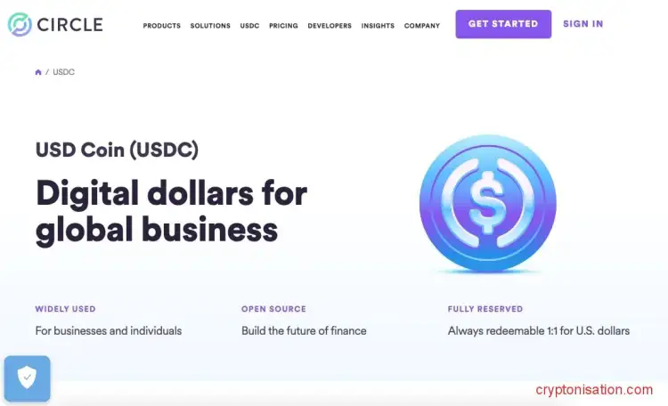 USD Coin на сайте Circle