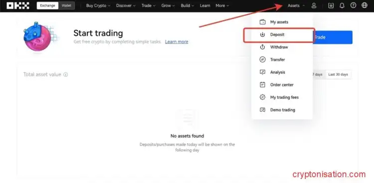 Депозит на OKX