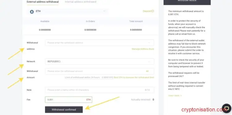 Вывод ETH