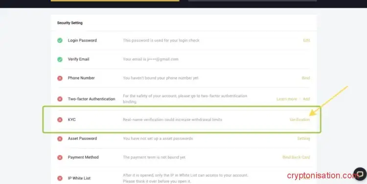 Прохождение проверки KYC на бирже LBank