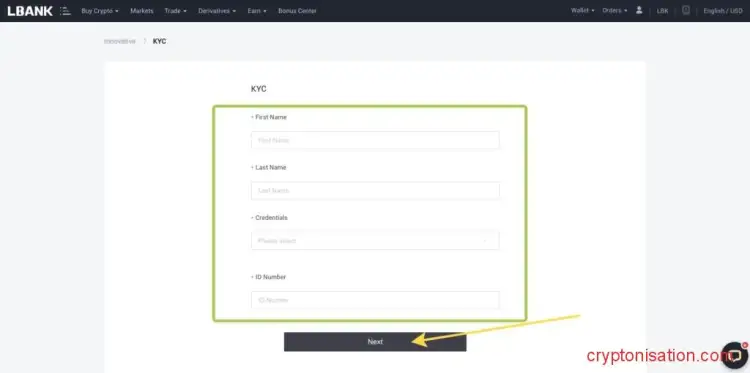 Прохождение KYC на бирже LBank