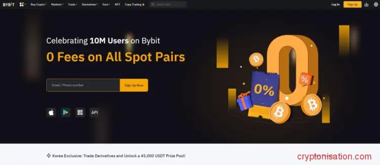 Главная страница Bybit