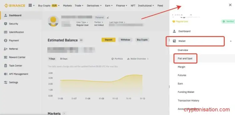 Спотовый кошелек на Binance