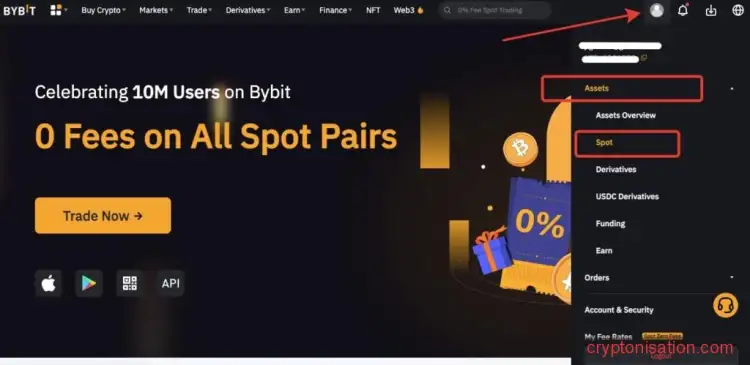 Спотовый кошелек на Bybit