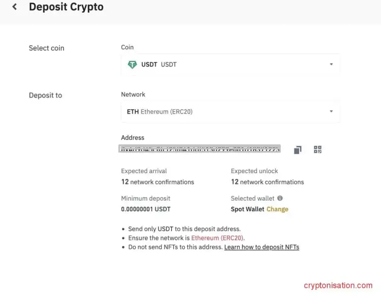 Депозит в USDT