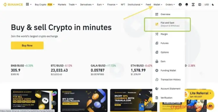 Кошелек на Binance