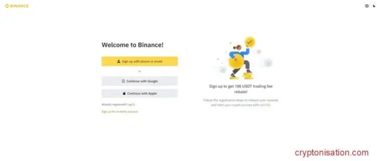 Способы регистрации аккаунта на Binance