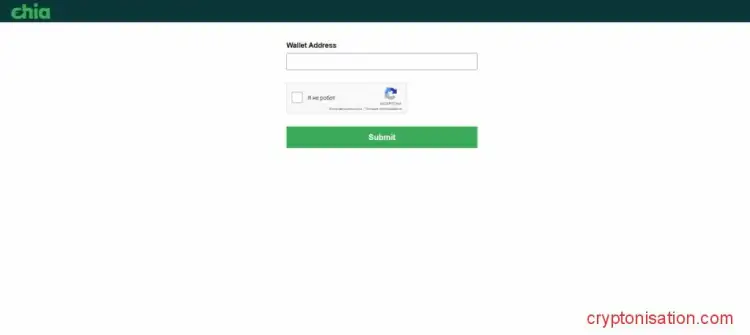 Страница официального крана Chia