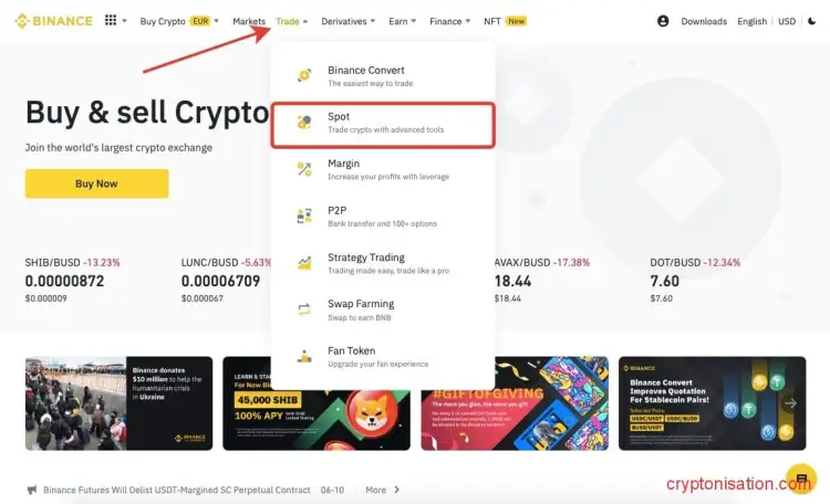 Торговля на Binance