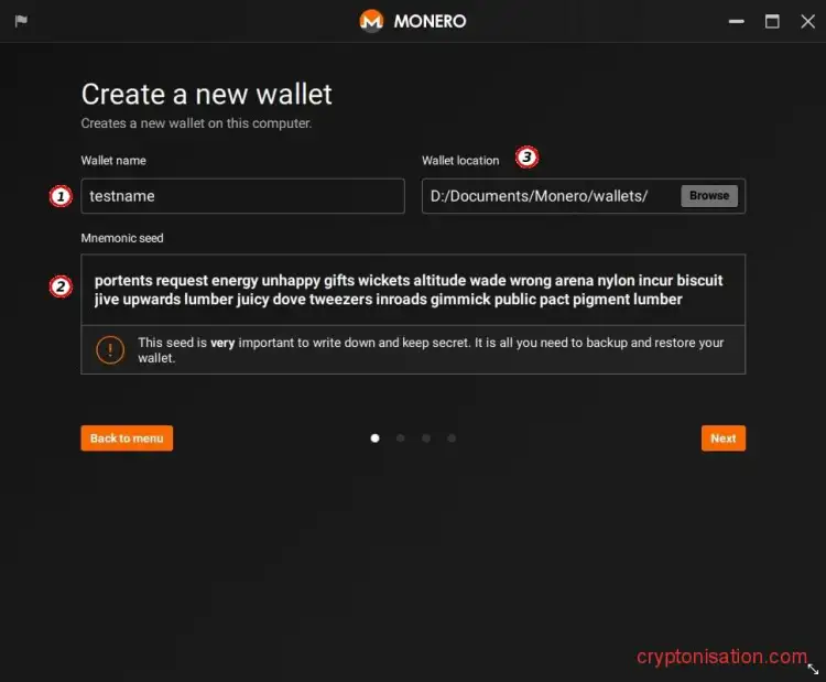 Создаем кошелек XMR. Шаг 1