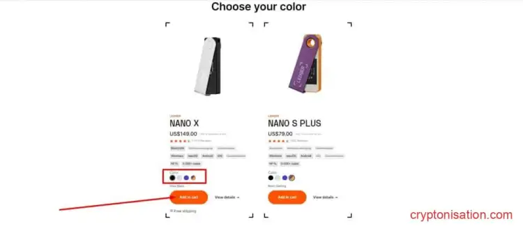 Agregar Ledger Nano X al carrito