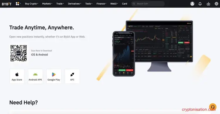 Мобильное приложение криптобиржи Bybit