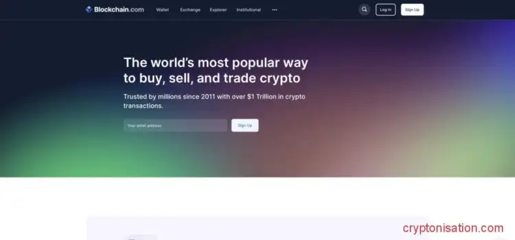 Главная страница Blockchain.com