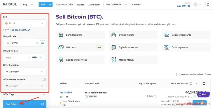 Rellenar la casilla de venta