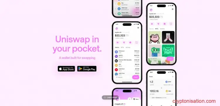 Página de descarga de la aplicación móvil Uniswap