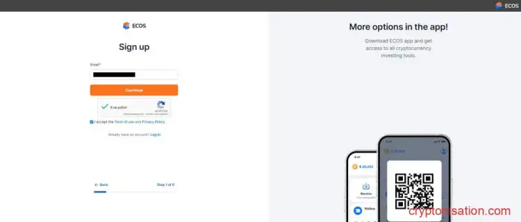 Página para ingresar el correo electrónico