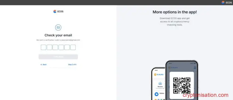 Página de código de verificación