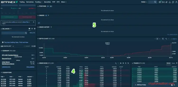 Торговый терминал Bitfinex (скрин 2)