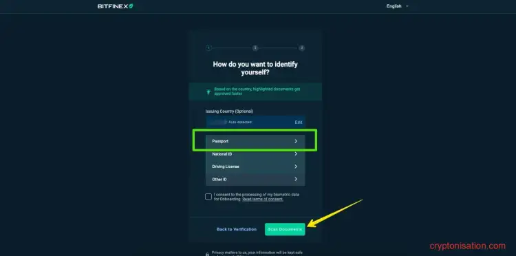 Выбор документа для проверки