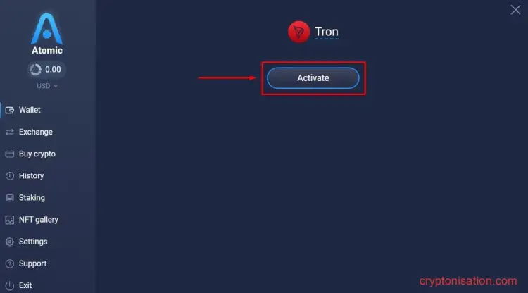Aktywacja adresu wybranej kryptowaluty