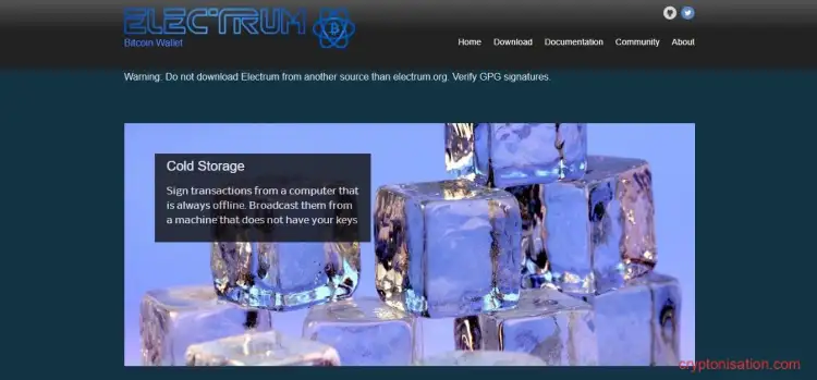 Стартовая страница Electrum Wallet