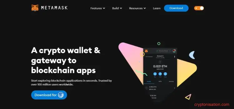 Главная страница сайта MetaMask Wallet
