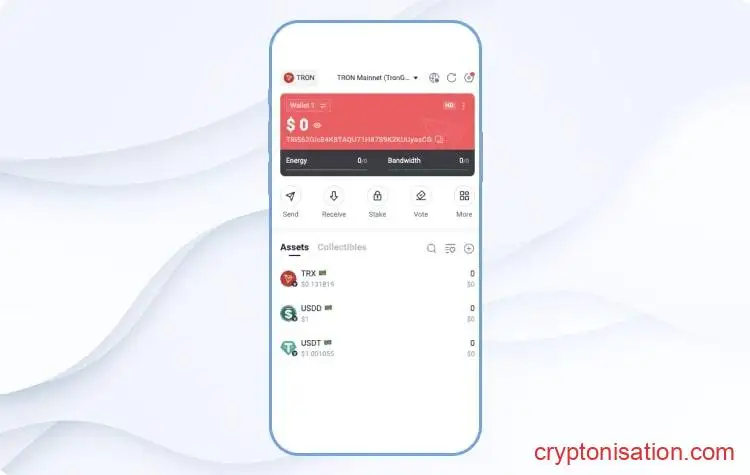 Главная страница TronLink Wallet