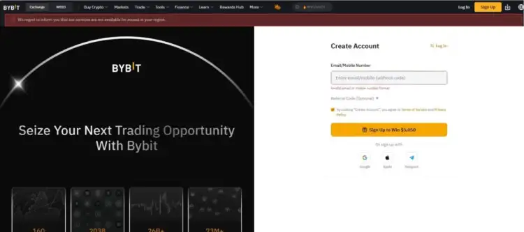 Регистрация на бирже Bybit