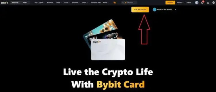 Выбор кнопки Get Your Card