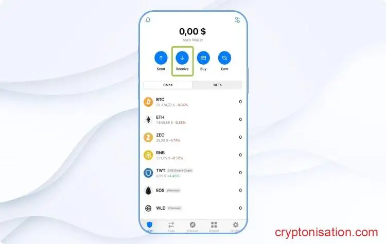 Página de inicio de Trust Wallet